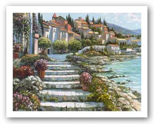 Steps of St. Tropez by Howard Behrens 28.5"x22" Art Print Poster