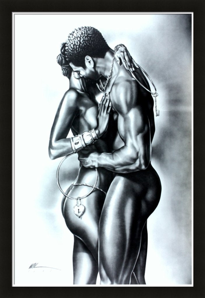 Exchange by WAK Kevin A. Williams 24x32 Black Art Print Poster African-American Black Framed Wood Composite MDF