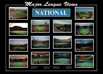 Major League Views - National League, Art Poster by Ira Rosen