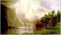 The Sierra Nevada in California by Albert Bierstadt Fine Art Print Poster, Overall Size: 38.25x23.5, Image Size: 36x21.25