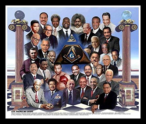 Wishum Gregory Let There Be Light: African American Freemasons, 10x8 Inches, Black Frame