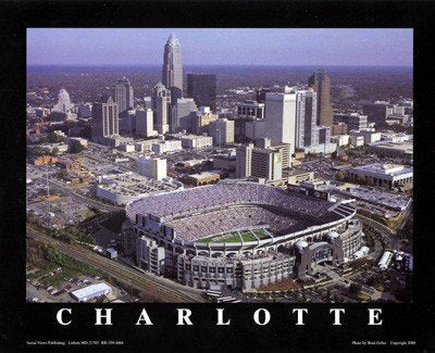 Charlotte, North Carolina - Panthers at Ericsson Stadium Art Poster Print