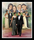 The Family First: President Barack Obama and Michelle Obama by Wishum Gregory, 10x8 Inches, Black Frame