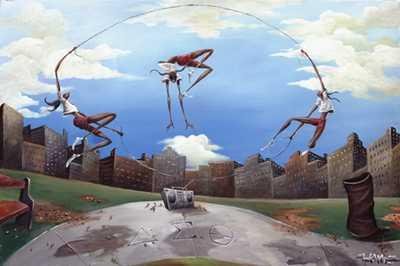 Jumping With the Deltas - Poster by Frank Morrison (34 x 24)