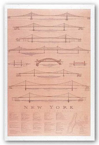 East River Bridges NY by Craig Holmes 33.75"x22" Art Print Poster