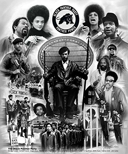 The Black Panther Party for Self Defense by Wishum Gregory (28x24 inches - Framed Art Print - Black Frame)