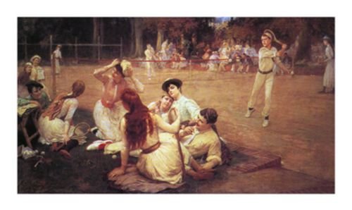 Lawn Tennis Club by Frederick Arthur Bridgman 28"x16" Art Print Poster