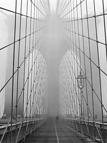 artworkforless.com Foggy Day on Brooklyn Bridge by Henri Silberman - 31 1/2 x 23 1/2 inches - Fine Art Print/Poster