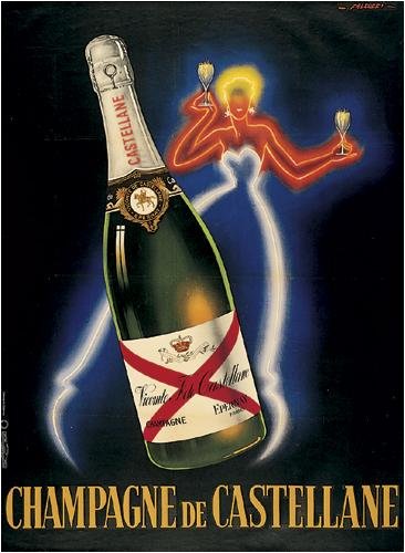 Champagne De Castellane by Robert Falcucci. Size: 24 inches width by 32 inches height. Best Quality Art Print Poster.