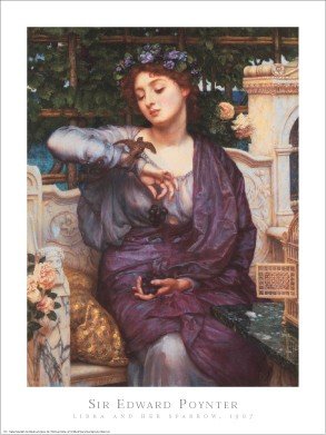 Libra and Her Sparrow 1907 Poster Print by Sir Edmond John Poynter (24 x 32)