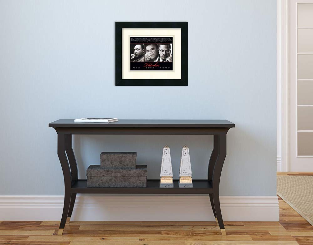 Framed Art Print, 'Thinker (Trio): Peace, Power, Respect': Outer Size 15 x 13"