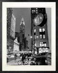 Bruce Teleky Chrysler Clock, Madison Ave, New York City by Henri Silberman Framed Photo Print Poster Custom Made Real Wood Modern Charcoal Frame (17 1/8 x 21 1/8")