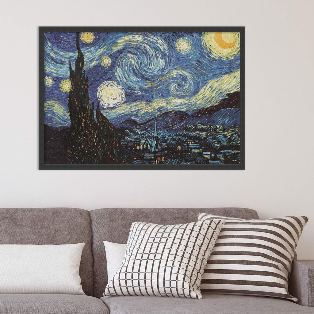 Framed Art Print, 'The Starry Night, June 1889' by Vincent van Gogh: Outer Size 37 x 25"