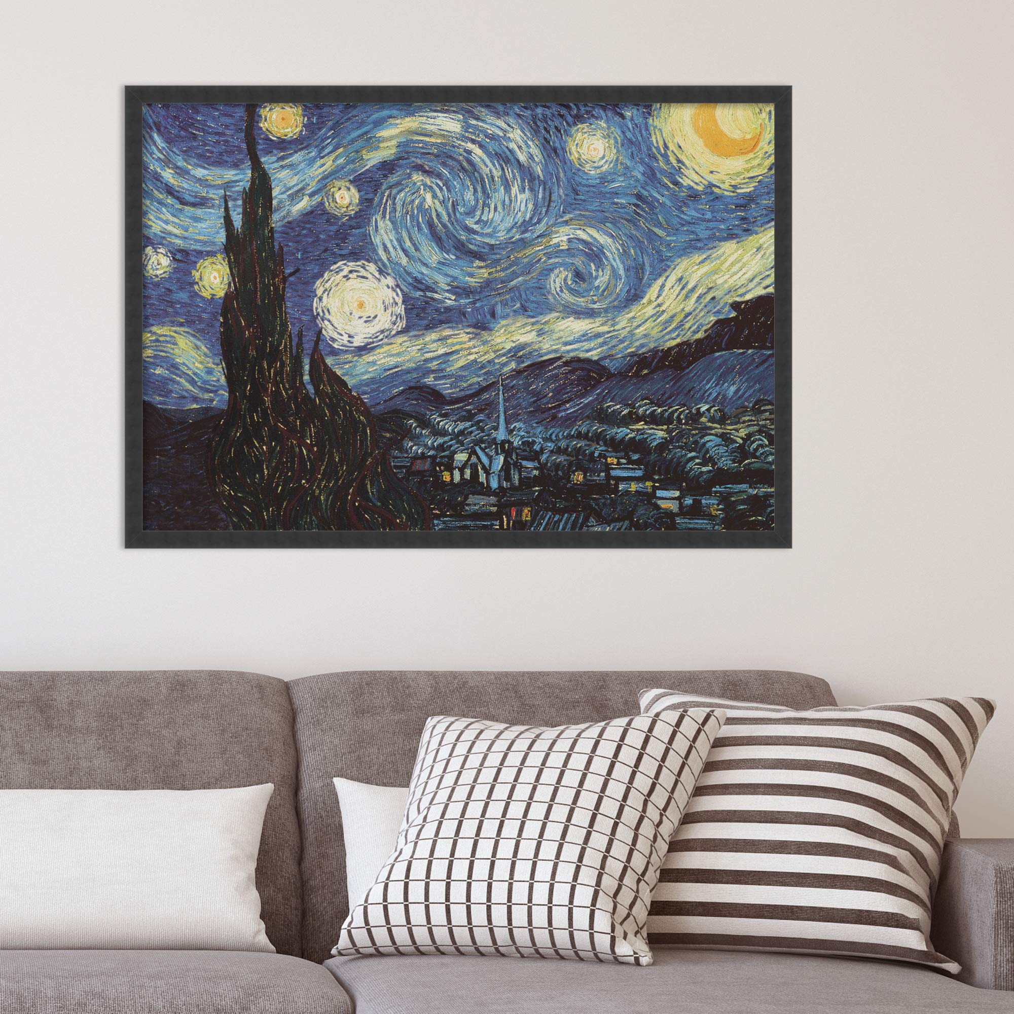 Framed Art Print, 'The Starry Night, June 1889' by Vincent van Gogh: Outer Size 37 x 25"