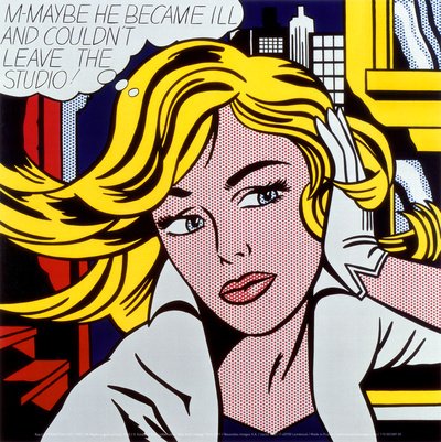 M-Maybe a Girl's Picture, 1965 Poster Print by Roy Lichtenstein (12 x 12)