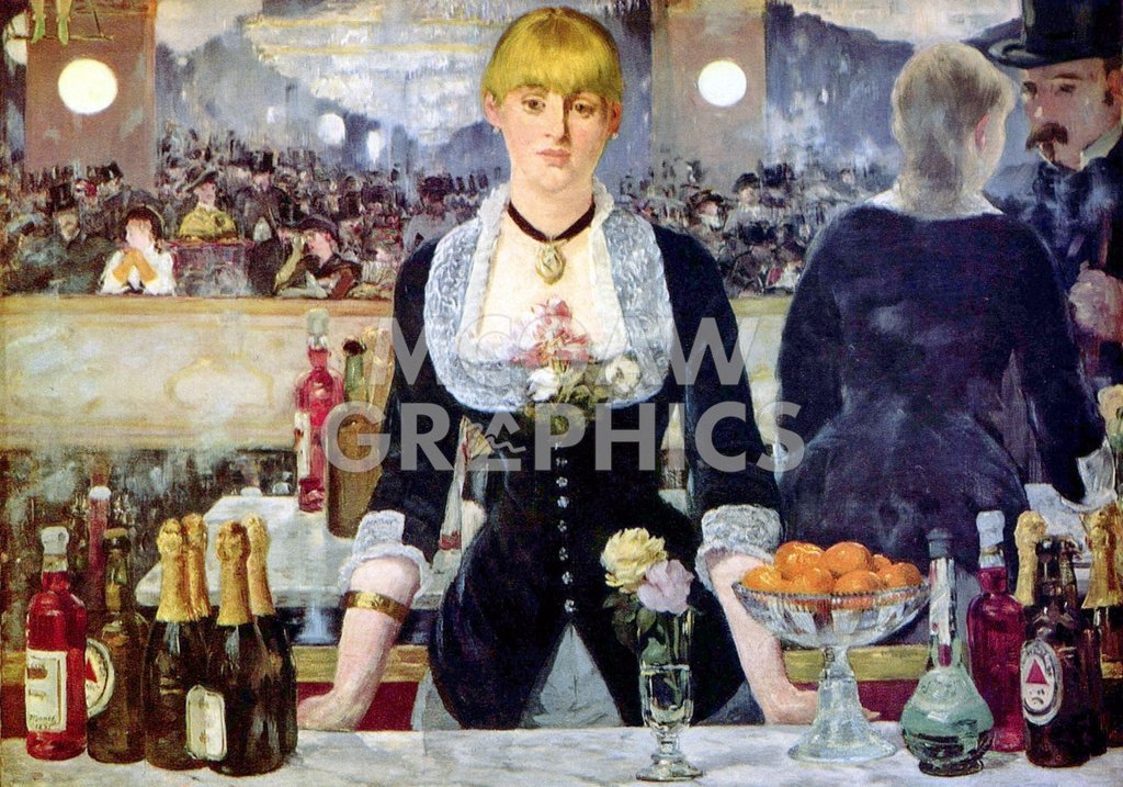 Bar at the Folies-Bergere by Edouard Manet, Art Print Poster 11" x 14"