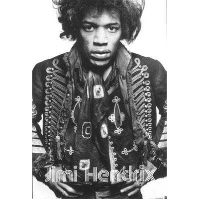 (24x36) Jimi Hendrix (Jacket, Black & White) Music Poster Print