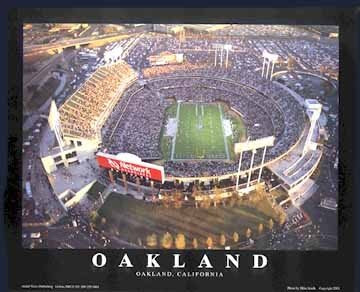 Oakland, California - Network Associates Coliseum (Raiders) by Mike Smith - 22 x 28 inches - Fine Art Print / Poster