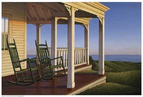 Twilight on the Veranda by Daniel Pollera. Size 36.00 X 24.00 Art Poster Print